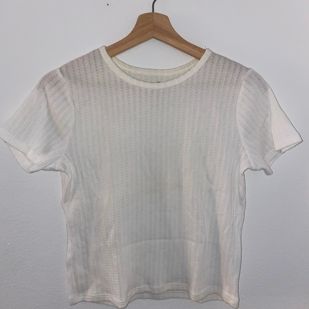 White ribbed crop top